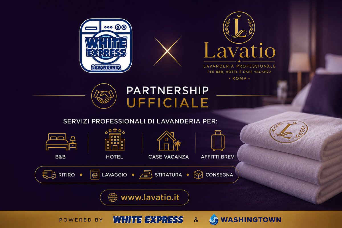 lavanderia_we's tweet photo. 🚚🧺 White Express cresce!
Siamo felici di annunciare la nostra collaborazione con https://t.co/EXzDvJSh8U , il nuovo servizio dedicato a B&amp;B, case vacanza, hotel e attività ricettive a Roma. https://t.co/XhAaQNgJJQ
