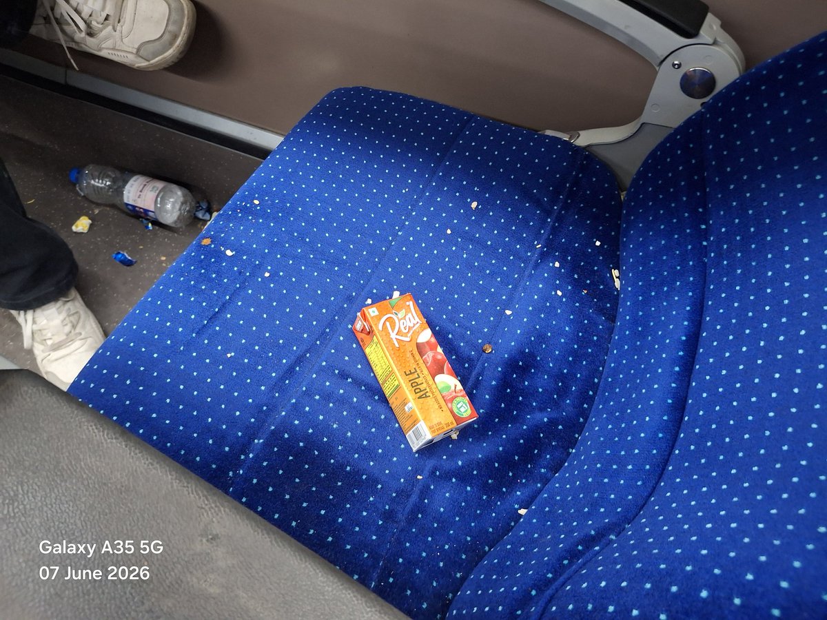 SuryankPandey's tweet photo. Zero civic sense of people
Travelling in 22425
And you can see the condition of compartment
Even i have ask multiple time to coach attended to clean it.
@RailwaySeva https://t.co/0SiqCnl9eH