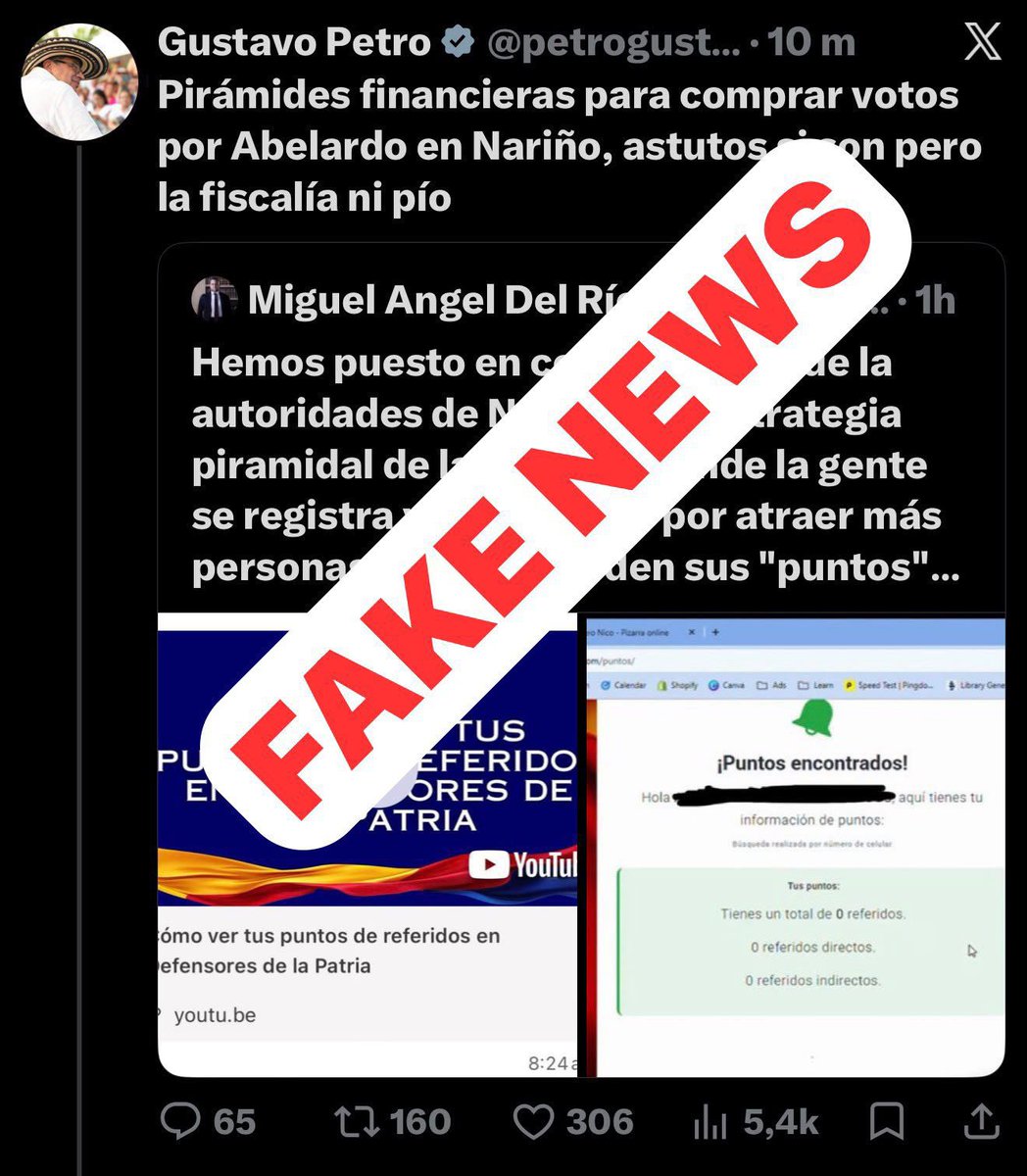 ANIABELLO_R's tweet photo. ¿Cuántas noticias falsas lleva hoy el ex guerrillero? Ya le tocó borrar un trino.

Estoy cada vez más convencida de que quiere acabar con la candidatura de su marioneta para mantenerse vigente en oposición agitando y dividiendo cuando Abelardo sea presidente.

Así de egocéntrico y megalómano es.