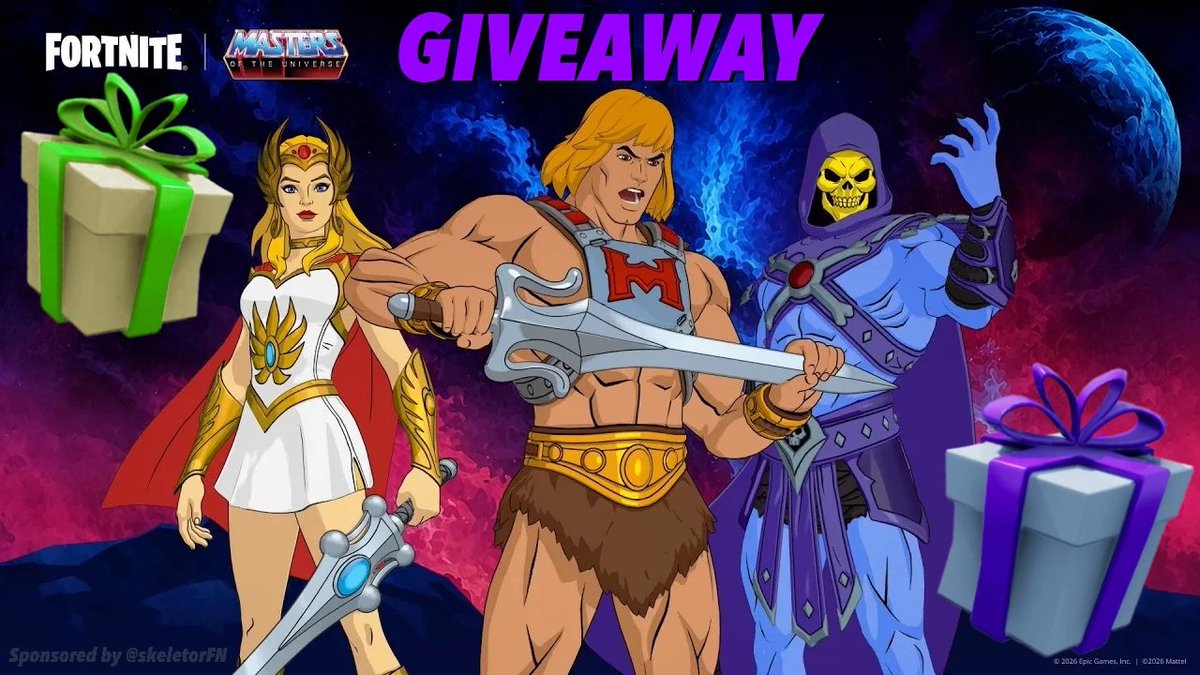 SkeletorFn's tweet photo. NYEH HEH HEH!

I have enough vbucks to get another Masters of the Universe bundle, and instead of keeping it for myself, I shall bestow it upon one lucky fool!

To Enter, follow these steps

1. Follow @SkeletorFN and @DJyell0w 

2. Like, retweet, and Tag a Friend! https://t.co/32YCUXstPa