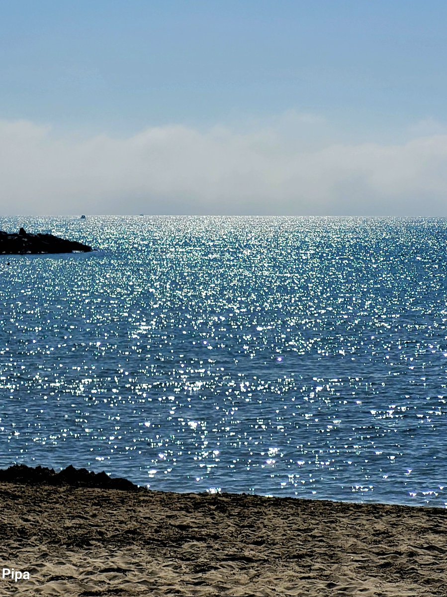 pipapipia's tweet photo. How beautiful the sea is when the sun reflects small reflections like diamonds in its waters. It fills my imagination. ✨✨✨✨ https://t.co/omXwmWs4ZZ