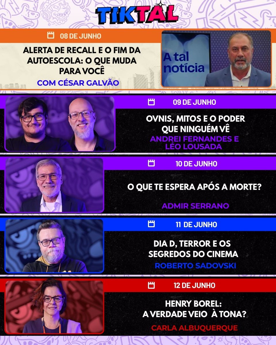 tiktaltv's tweet photo. PROGRAMAÇÃO DA SEMANA DA TIKTAL TV
Para não ficar de fora, se inscreva no nosso canal do Youtube e ative o sininho.
#programacao #podcast #tiktaltv #tv #ao https://t.co/RIpvnfrwSN