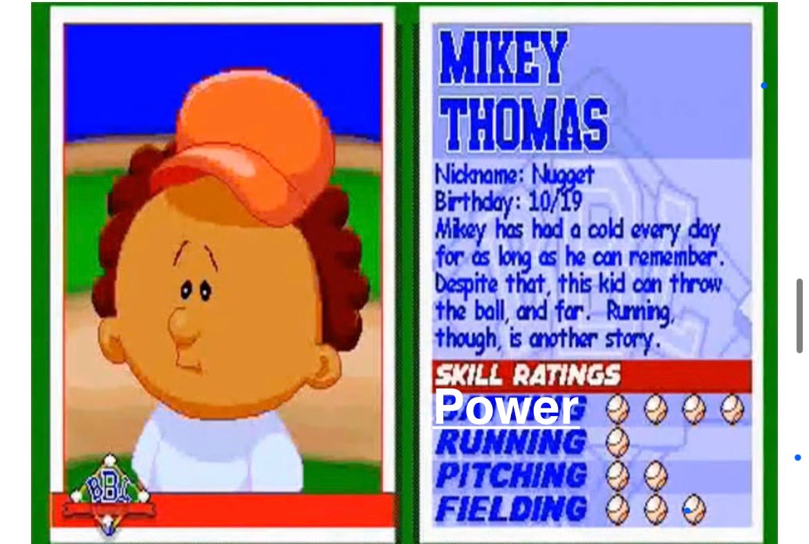 whyyoub1ock's tweet photo. @KennyKBClassic People have compared Robby G to backyard baseball legend, Mikey Thimas https://t.co/bv2JtNWS0L