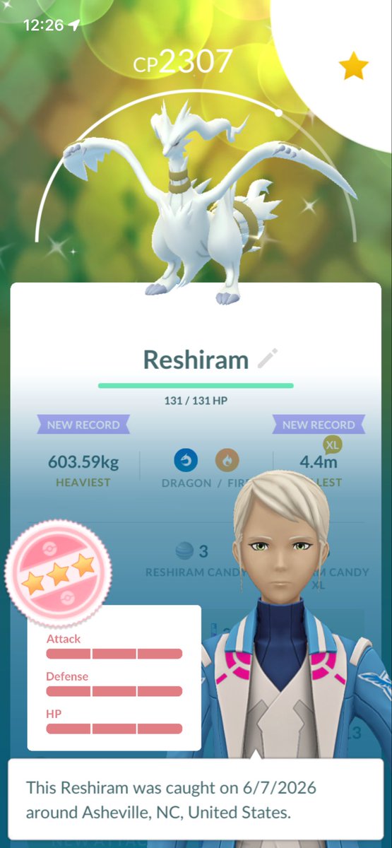 NotAdamDavis's tweet photo. Shundo Reshiram! Let’s Go! #PokemonGO #ShinyPokemon #Pokemon https://t.co/wfHJNAEXhI