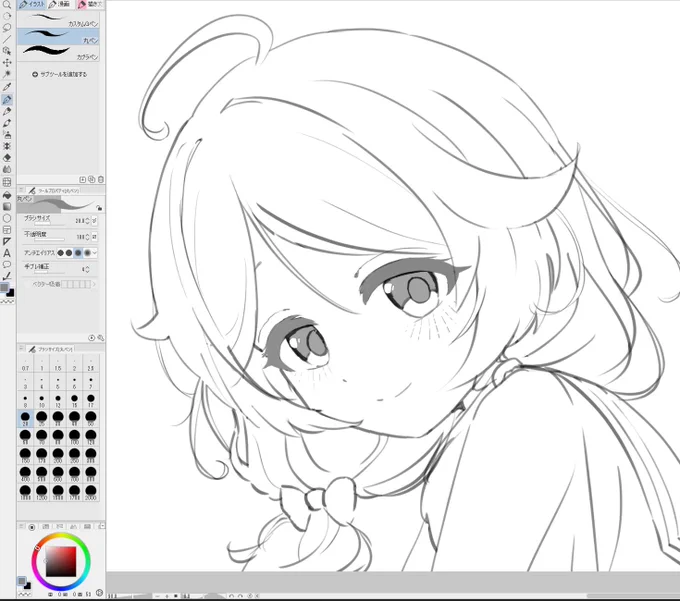 こずえちゃん描くのバカ楽しくて気づいたら2時前 