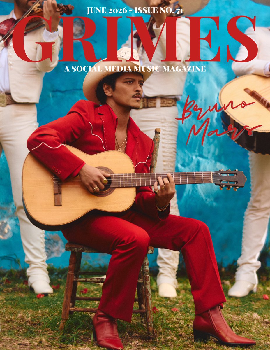 aliciagrimes71's tweet photo. G R I M E S Magazine: The June 2026 Issue! It’s out now  @BrunoMars the cover of #GrimesMagazine and Chloe Qisha takes the back cover and #nexttoblow 

#music #aliciagrimes #grimesmag #twitter #musicmagazine #musicartist https://t.co/wYMS1q5b6J