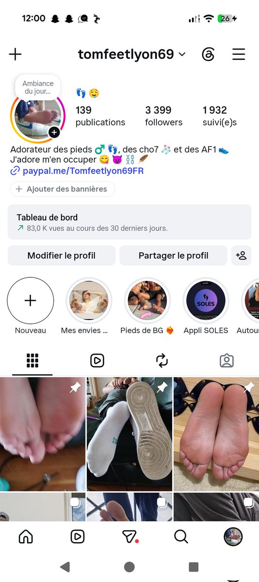 Thomas_feet38's tweet photo. 🚨 Annonce 🚨

J'ai perdu mon compte Instagram fetish à près de 3500 abonnés il y a une semaine maintenant. Il a été désactivé... C'est une quantité colossale de travail qui tombe à l'eau. J'ai également perdu tous mes abonnés 💔😢 https://t.co/lPGJpBiGus