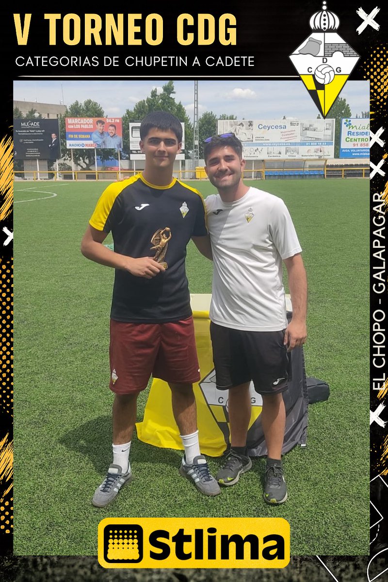 CDGalapagar's tweet photo. 🏆 V TORNEO CDG - CADETE

🥇 CD Galapagar
🥈 CDE Villanueva del Pardillo

⚽️ Mejor jugador - Álvaro Rojo
🧤 Mejor portero - Bosco Fernández 

#UnPuebloDosColoresUnaIlusión💛🖤 https://t.co/juOKS8X0JW