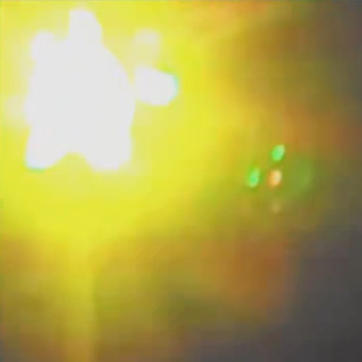 MarkBegin123413's tweet photo. @UAPDr NOPE. You can see the multicolored LED flashlight he used that gets reflected on a transparent screen.  The bright target light is yellow, but there are no yellow LED's, we make yellow light from RED + GREEN. https://t.co/8G8HzSwIJB