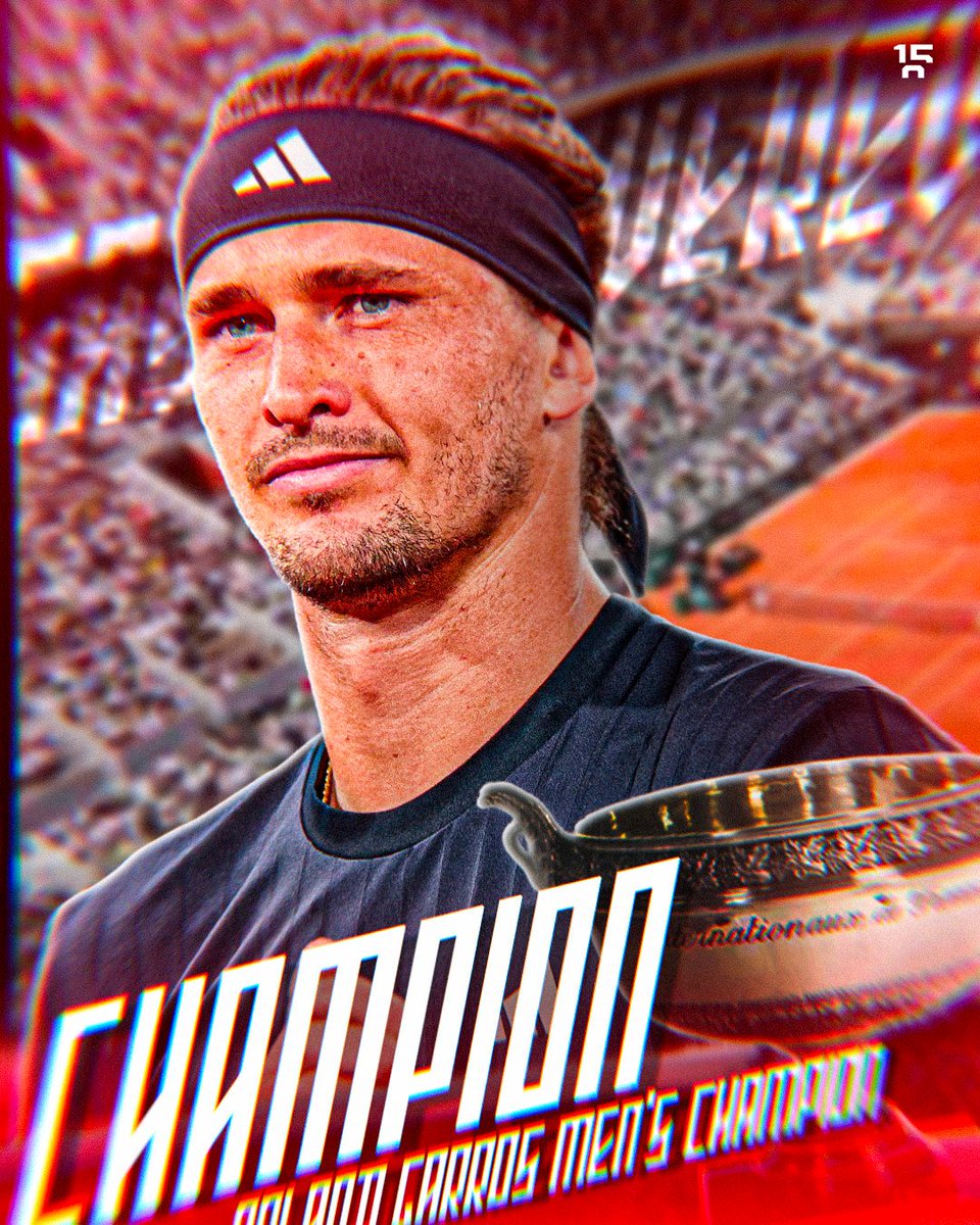 quindicizero's tweet photo. ZVEREV VINCE IL ROLAND GARROS E IL SUO PRIMO SLAM 🏆

Il tennista tedesco supera in finale il nostro Flavio Cobolli, trionfando con il punteggio di 6-1 4-6 6-4 6-7 6-1.

Zverev vince il suo 25° titolo in carriera. Diventa il 5° tedesco a conquistare un Major nel singolare maschile e solo il terzo uomo nato negli anni Novanta a portare a casa un titolo di categoria, dopo Thiem e Medvedev.

Cobolli, invece, alla sua prima finale Slam, potrà consolarsi domani con un meraviglioso esordio in Top 10.