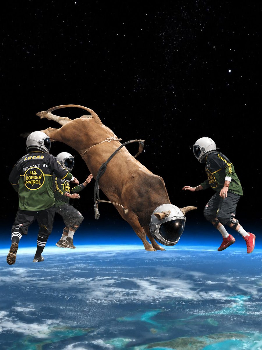 PBR's tweet photo. Where no bull rider has gone before 🪐

🚀 𝐏𝐁𝐑 𝐒𝐏𝐀𝐂𝐄 𝐂𝐎𝐖𝐁𝐎𝐘𝐒⁣
📅 June 20th
📍Colorado Springs, CO | Falcon Stadium⁣
🎟️ Link in Bio https://t.co/TnXwSOsFyk