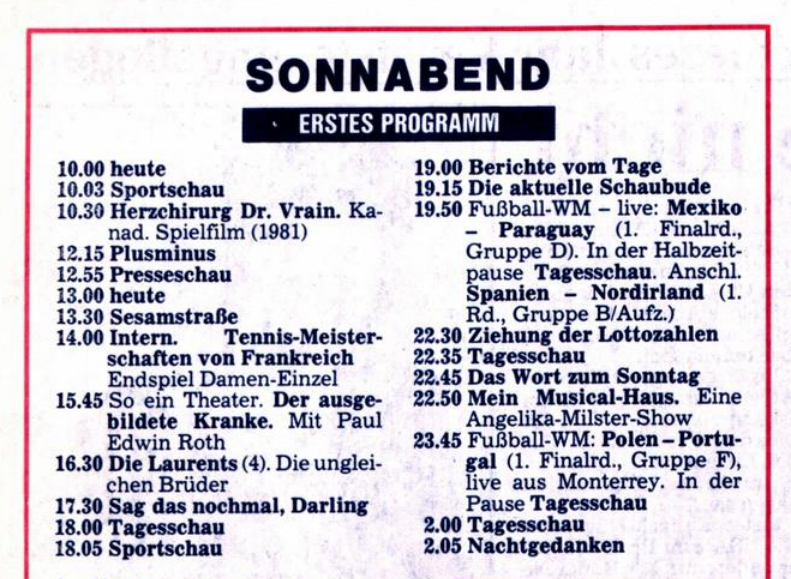 66_RP_ORIGINAL's tweet photo. 📰📺📻#80s #Fernsehprogramm #Radioprogramm #Retro
Archivierte Zeitungsseite v. SA, 7.6.1986 u. SO, 8.6.1986 -
mit dem TV-Programm der Sender ARD, ZDF, Drittes,
SAT1, 3SAT, RTLplus, EINSplus, "Ostfernsehen"1+2,
sowie dem Radio-Programm von NDR1, 2, u. 3:
https://t.co/M3po0BHdTo https://t.co/gaXawcvy3L