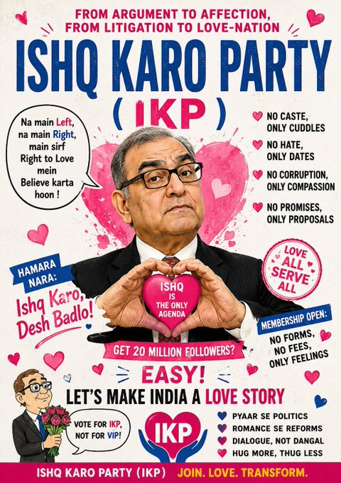 mkatju's tweet photo. Write to the Chairman of Ishq Karo Party, Irfan Ali, who lives in Princeton, New Jersey, USA on irfan79@gmail.com if you wish to join the IKP https://t.co/6oVsLyWvRd