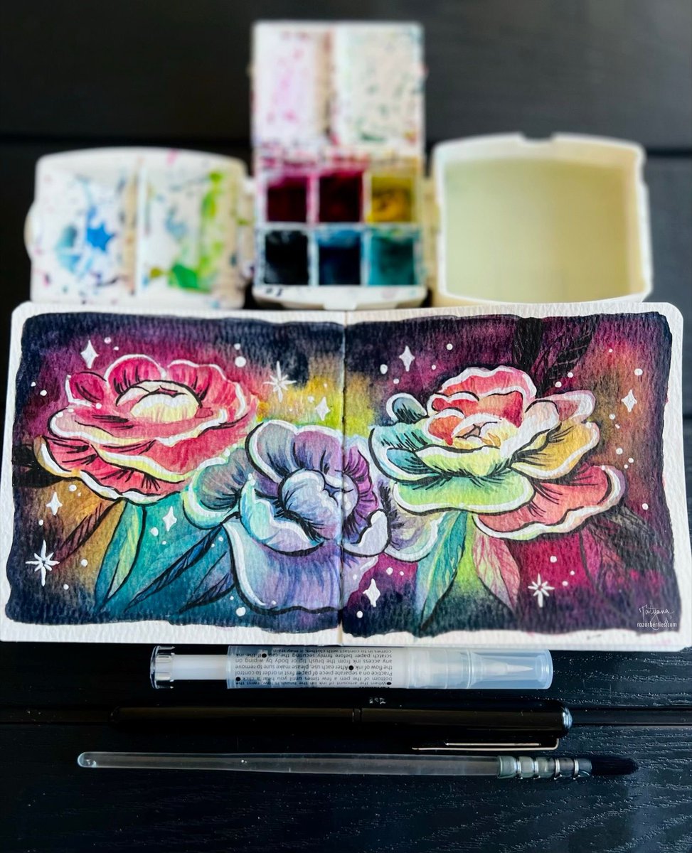 razorberries's tweet photo. A few of my recent watercolor and ink sketches https://t.co/YGTNic6SmP