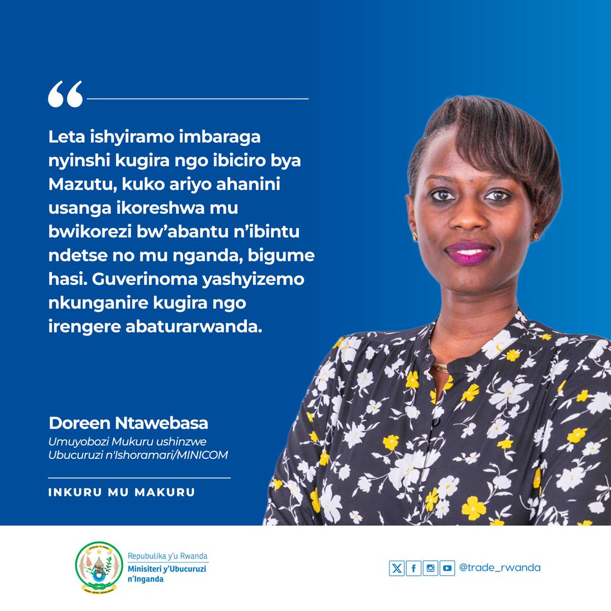 RwandaTrade's tweet photo. @RwandaTV Madamu @Ntawebasa yavuze ko Guverinoma ishyira nkunganire mu biciro bya mazutu kugira ngo igabanye ingaruka zigera ku baturage. https://t.co/ywk3jKJrJc