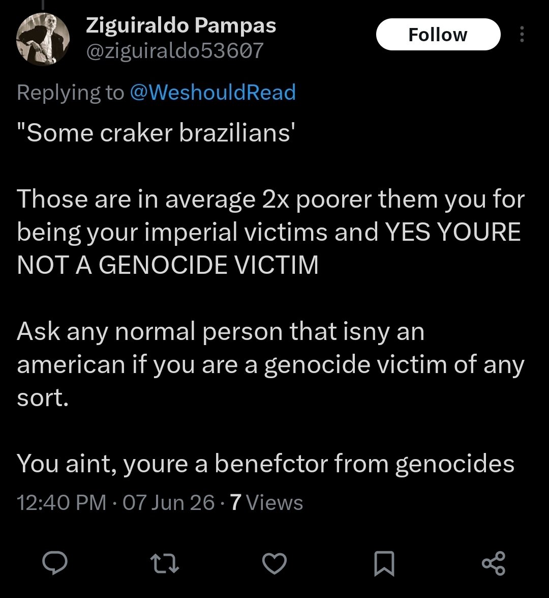 WeshouldRead's tweet photo. @Liberation_Blk @KarinSamaaaa I told this dude to read Fanon and this was his response. I dont think it has to do with Palestine lol https://t.co/xVdsrclZbz