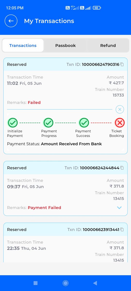 iamrealmohit94's tweet photo. @AshwiniVaishnaw @RailMinIndia @PMOIndia @EasternRailway @IRCTCofficial @RailwaySeva 
New Bharat ka Naya Railway app (rail one)
Paise payment krne ke baad bhi Ticket Booking nhi hua 
Same Same - Railway Board https://t.co/Iv3MlgEFYl
