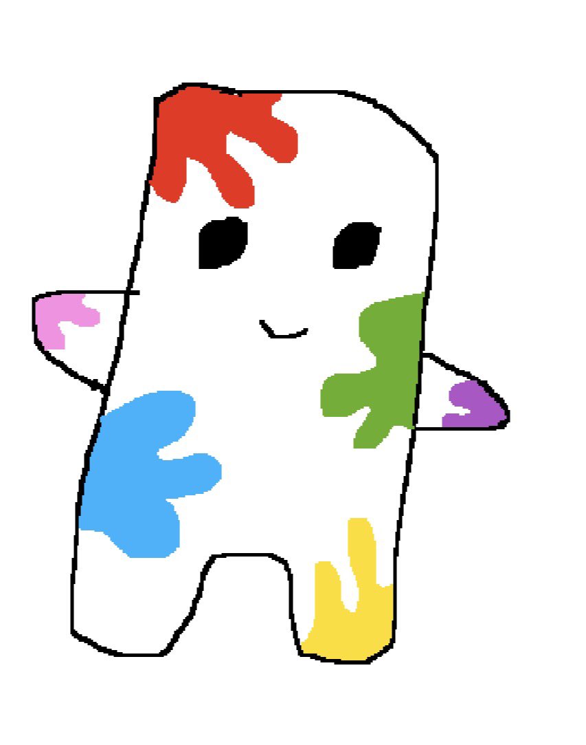 Jackpott1234's tweet photo. @BackersGamesF Hey do you like my concept . This is a doodle sprite. The colour parts are paint splotches/ splatters https://t.co/gUrt6eWW7N