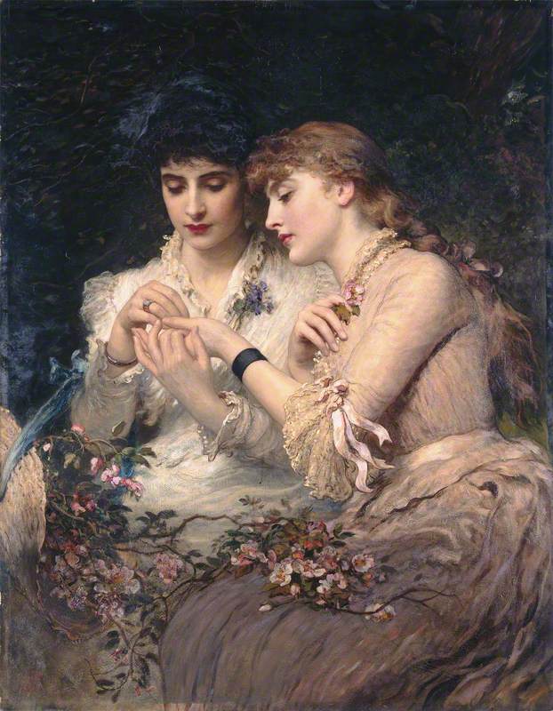 oreru_7's tweet photo. pose based on james sant's "a thorn amidst the roses" (1887) https://t.co/5iWYwidK3j