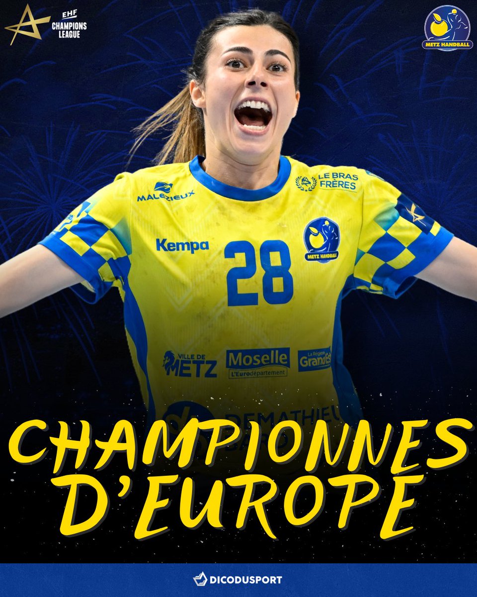 dicodusport's tweet photo. 🔥🔥 𝐂𝐇𝐀𝐌𝐏𝐈𝐎𝐎𝐎𝐎𝐎𝐎𝐎𝐎𝐍𝐍𝐄𝐒 𝐃'𝐄𝐔𝐑𝐎𝐎𝐎𝐎𝐎𝐎𝐎𝐎𝐏𝐄 !!! Les Dragonnes du Metz Handball touchent enfin au but : elles remportent la Ligue des champions, la première pour la France chez les femmes 🤾‍♀️😍🏆🇫🇷
#EHFCL https://t.co/m2KGFZQsg5