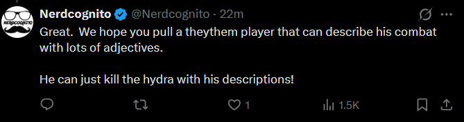 ZappySus's tweet photo. @sagathena Don't put too much stock in whoever this person is.  They went randomly transphobic in one of their responses, so this is probably just engagement bait. https://t.co/N4jLwDXv6P