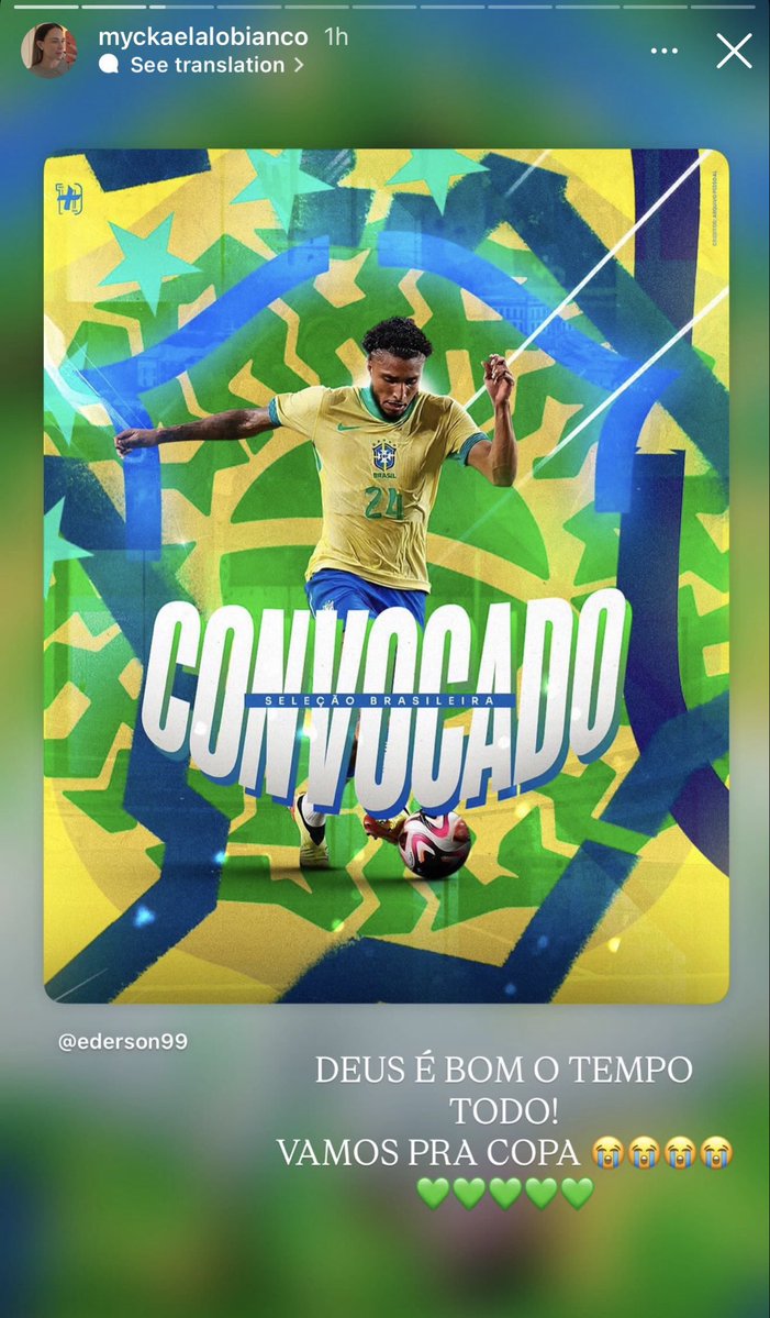 FrankEra_'s tweet photo. 🚨📸 | Ederson’s wife on Instagram:

"GOD IS GOOD ALL THE TIME! LET’S GO TO THE WORLD CUP 😭😭😭😭💚💚💚💚” https://t.co/ZhFjcESVSk