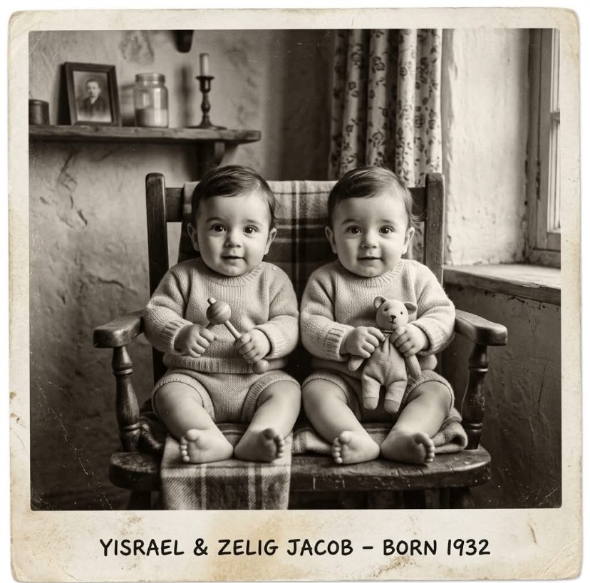 Aaron710David's tweet photo. The twins Yisrael and Zelig Jacob | Died Auschwitz, May 1944

Born 1932, Hungary

Aged 12, deported from Carpathian Ruthenia in May 1944 during the Hungarian transports. Photographed together in the "Auschwitz Album" walking toward the gas chambers at Birkenau. They were murdered within hours of arrival.

Their image is one of the few visual proofs of children arriving at Auschwitz.

We remember Yisrael and Zelig Jacob.💔😭🙏