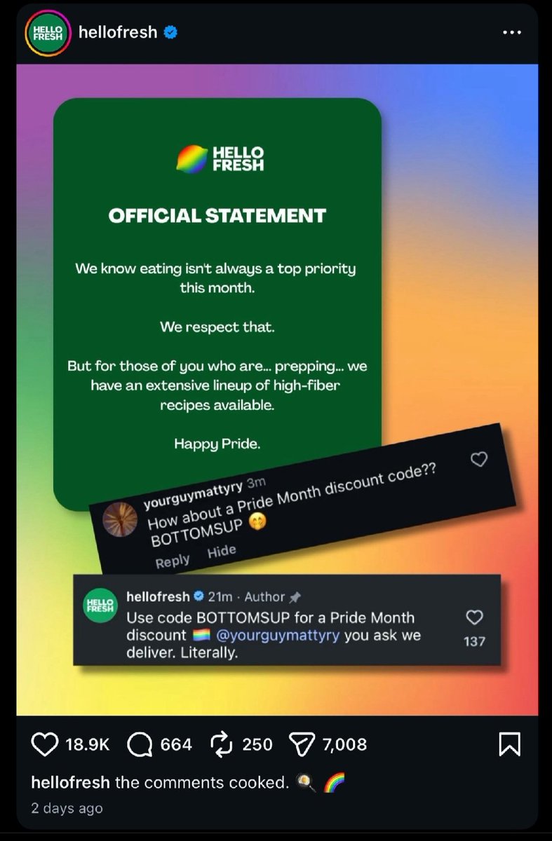 CAWright1219's tweet photo. #CancelHelloFresh and their other ventures. Besides this vile marketing (they actually have a history of divisive announcements and posts) their customer service is terrible. Anyone interested in food prep delivery has lots of options. Drop these clowns. https://t.co/pZrJgNKxtk