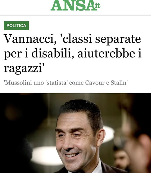 serebellardinel's tweet photo. Eccola l'ultima uscita infelice di #Vannacci, xenofobo, razzista, fascista, carogna: "Classi separate per DISABILI, aiuterebbero altri ragazzi!" E non prova nemmeno vergogna nel pronunciare queste oscenità di parole! https://t.co/1lRc6km3bR
