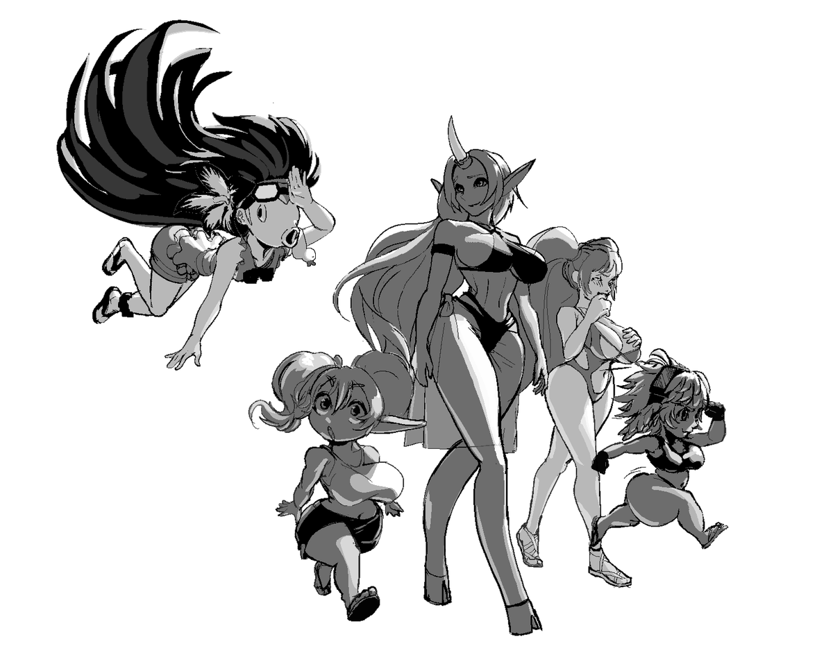 Oppmann_'s tweet photo. Soraka, Poppy, Tristana, Sona and Zoe (fish mode) going to the beach https://t.co/nSNgKFEaLz