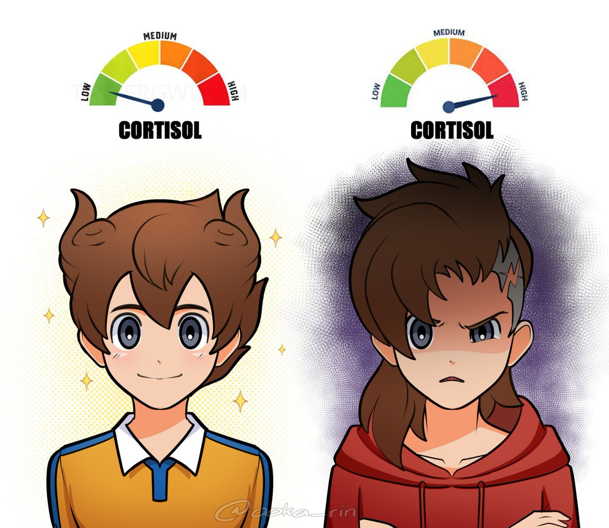 ooka_rin's tweet photo. Tenma's cortisol

​#イナズマイレブン #inazumaeleven https://t.co/FxyxMDJSyU