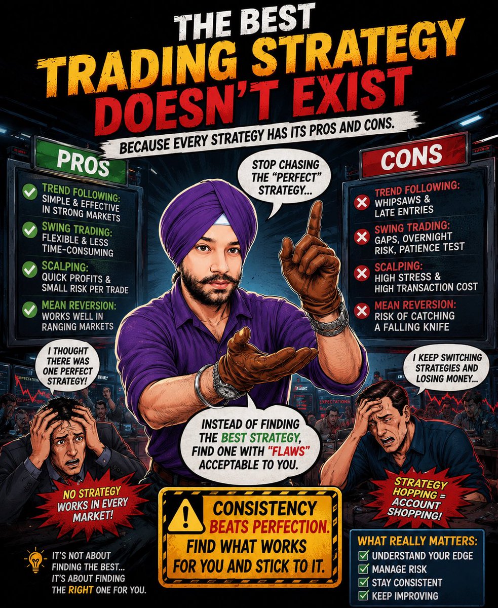 9amPrime's tweet photo. The best trading strategy doesn't exist because every strategy has its pros and cons.

Instead of finding the best strategy, find one with "flaws" acceptable to you.

#trading #investing https://t.co/dcsYja6pbq