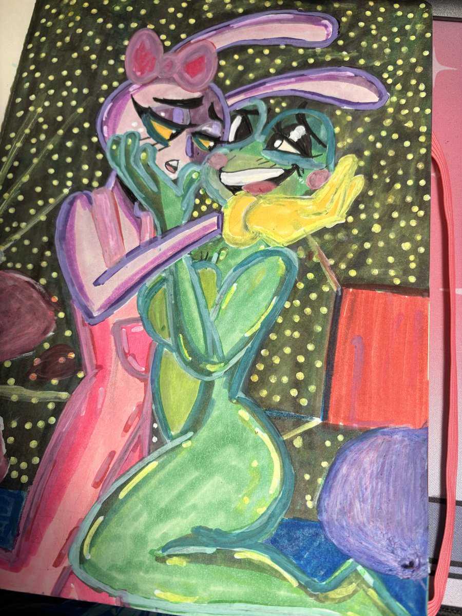 BAZIOWA95's tweet photo. Jax and Ribbit❤️🐇🐸
My favourite scene in the movie #tadc #jax #ribbit #glitch #fanart https://t.co/KyanOdGa9p