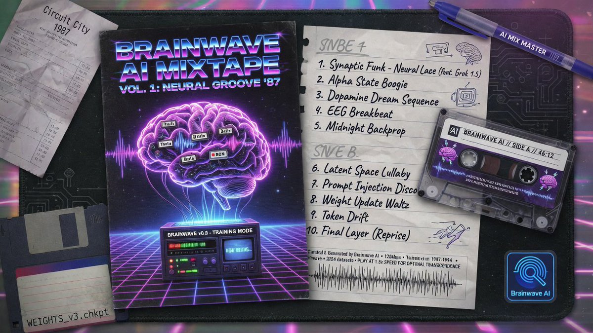 BrianRoemmele's tweet photo. THIS MUSIC WAS MADE WITH MY BRAINWAVES WHILE I WAS SLEEPING!

Someday you will do this to, it will be common and you will send mixtapes to the people you love.

We are making history. https://t.co/VR4oh33ICT