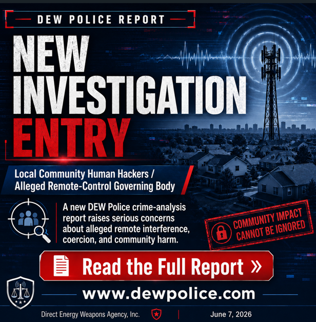 DewPolice's tweet photo. @dewpolice @TheHumanHackers 
Website: https://t.co/5xuTdbFhem
This report is being submitted to the White House because reported “Human Hackers” appear to be affecting local communities, restricting victims’ ability to participate in daily life, and weakening community activity. https://t.co/mQwjvP6Y1e