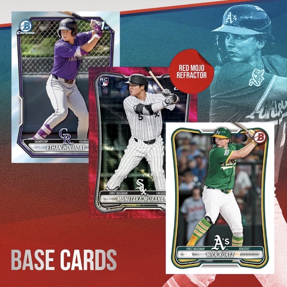 TresorSports's tweet photo. 2026 #Bowman #Baseball Mega #CaseBreaks
 
Loaded with the Top #MLBDraft Picks &amp; #MiLB stars of tomorrow!

Look for Exclusive Mojo #Refractors &amp; #Autograph Mojo Refractors!

#BaseballCards #thehobby #TeamBreaks #SportsCards

SUN - 11PM EST/8PM PST
#whatnot
https://t.co/SPlcW9wM3V https://t.co/5HakZgcNFb