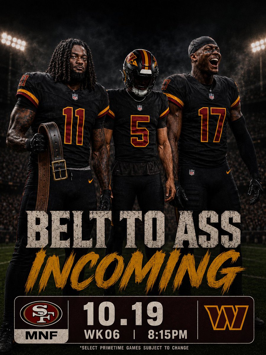 HogfarmerChris's tweet photo. This week 6 graphic the Commanders just posted is CRAZY. 👀😤

This game is going to be insane. 🔥
#RaiseHail https://t.co/0YSJNVo24s