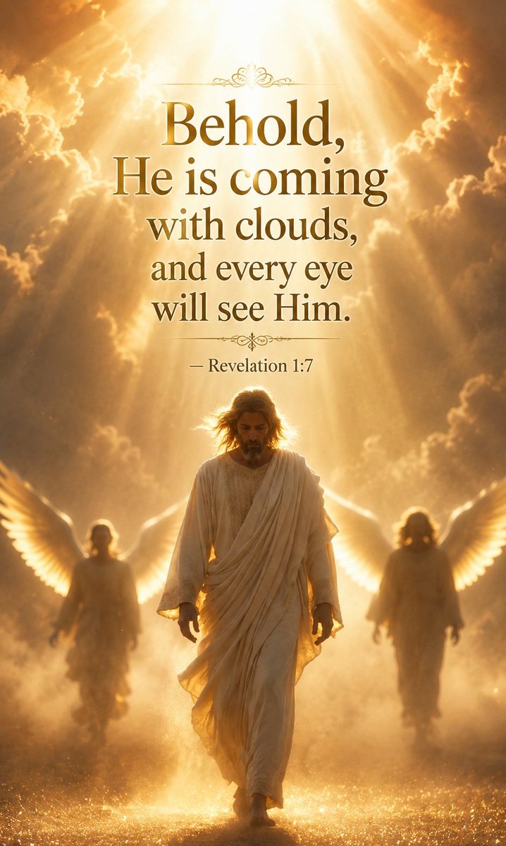 John_Matthew_T's tweet photo. Behold, He is coming with clouds, and every eye will see Him.

 Revelation 1:7 https://t.co/Sy89H20OXU