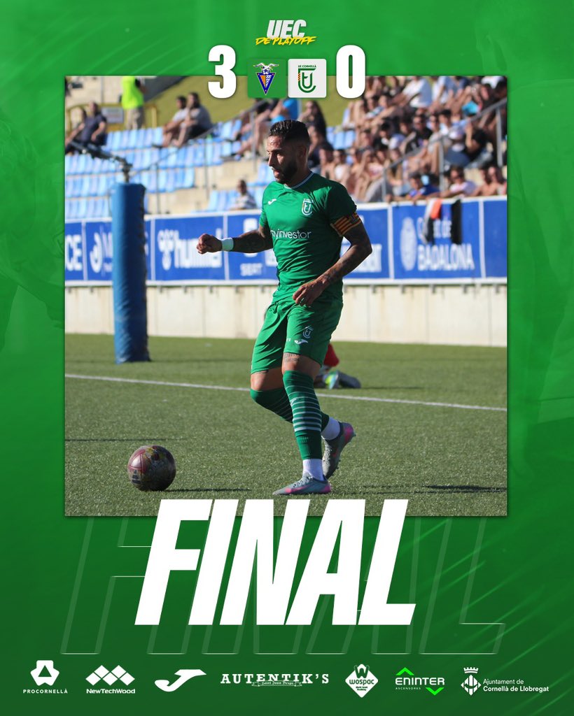 ue_cornella's tweet photo. 🔚 𝗙𝗜𝗡𝗔𝗟 a Badalona. 

Eliminatòria igualada. 
Anem a la pròrroga
 
#UECdeplayoff 💚 https://t.co/ojtCCc81ou