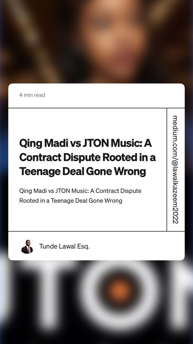 tunde_naija's tweet photo. Qing Madi vs JTON Music: A Contract Dispute Rooted in a Teenage Deal Gone Wrong

https://t.co/IWhUQXO3Ee https://t.co/CAxsFxeypB