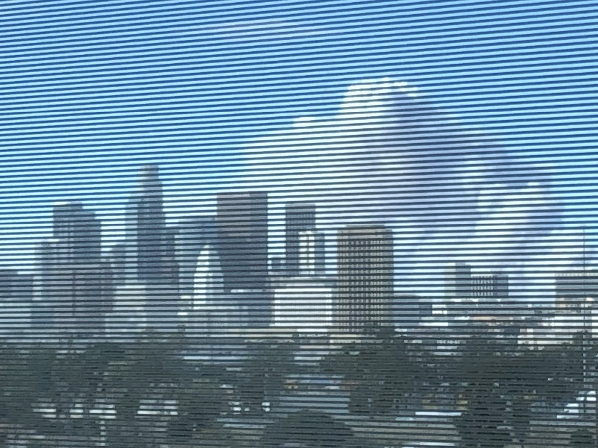 TRENDYCITY's tweet photo. @Hotshot_Movie @FireRebuild I was watching from a distance in my job. It looked like a mushroom cloud, unbothered by wind. I took this photo when I first saw the smoke from a place I used to work at. The winds never came! In the video, watch the trees, the sound was from driving not from wind! https://t.co/wULN2nsaK0
