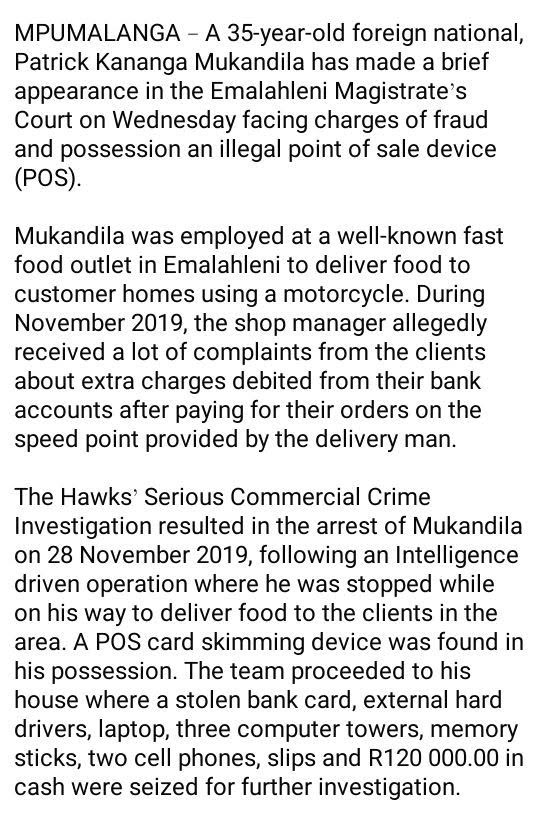 WesternPulse88's tweet photo. this Congolese lives in Mpumalanga he has made more than R2million scamming south Africans thought various schemes including sassa cards,2019 he was arrested and found with R120 000 cash but was handled a suspended sentence and he is still continuing with illegal activities,please be aware of him in Mpumalanga,cape town,durban and Johannesburg he oparates there
please share and be aware,you or family member could be his next victim