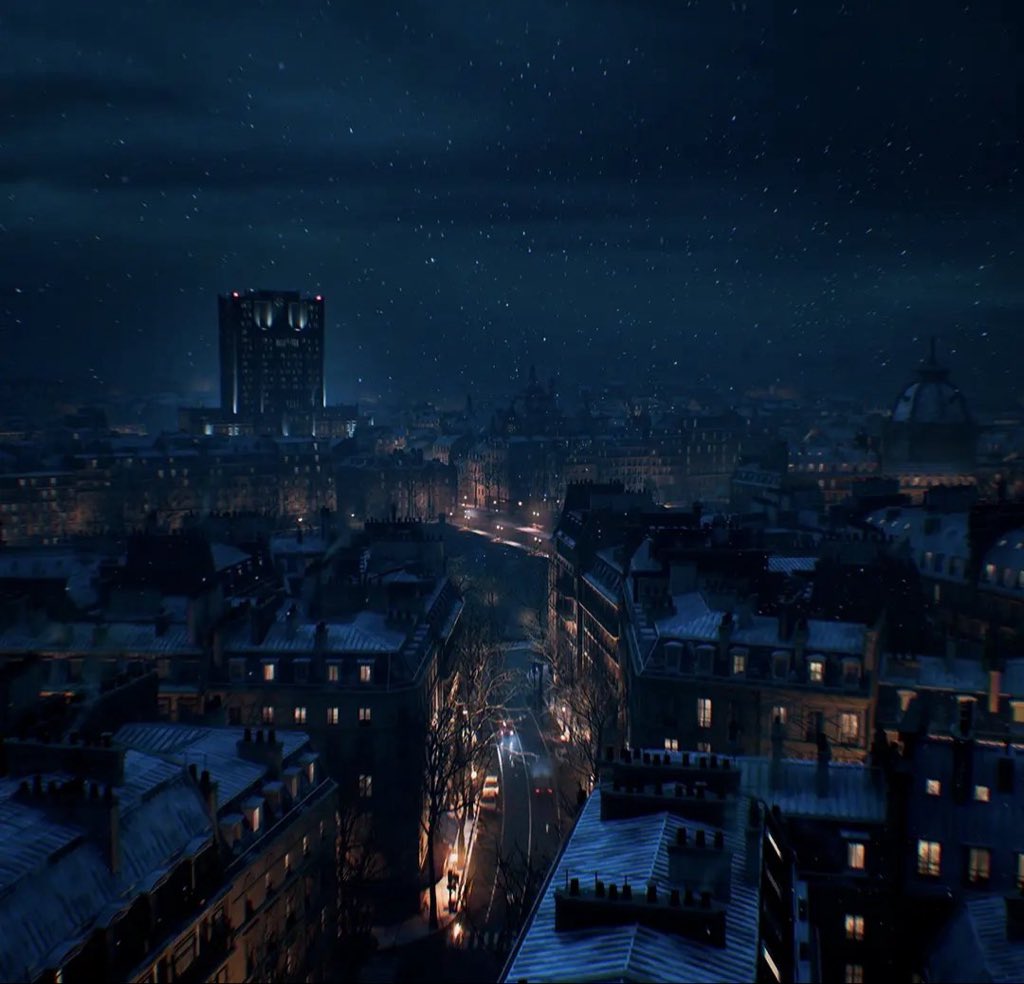 edgesolar's tweet photo. It's probably just a coincidence, but this shot from the Resident Evil Veronica trailer looks a lot like the poster for the upcoming live-action film. The same towering Umbrella skyscraper over the city and falling snow. #REBHFun https://t.co/dsi8VgPbEH
