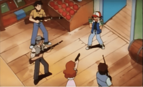 cedric_alpha's tweet photo. I always found it funny that the US banned the episode where the old man points a gun at Ash to his head

But they never banned the Squirtle Squad episode where he was at gunpoint by more people, some with more powerful guns. And 4Kids never censored it like in One Piece https://t.co/svkeUpuB0S
