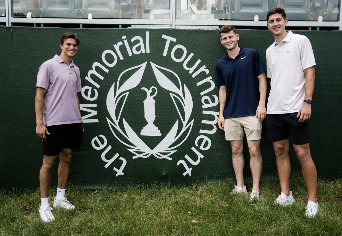 ColumbusCrew's tweet photo. The Massive take on Muirfield Village 🤩⛳

Patrick Schulte, Sean Zawadzki, and Stas Lapkes stopped by @MemorialGolf for the final day of tournament action 🤝 https://t.co/E1AaISJqhg