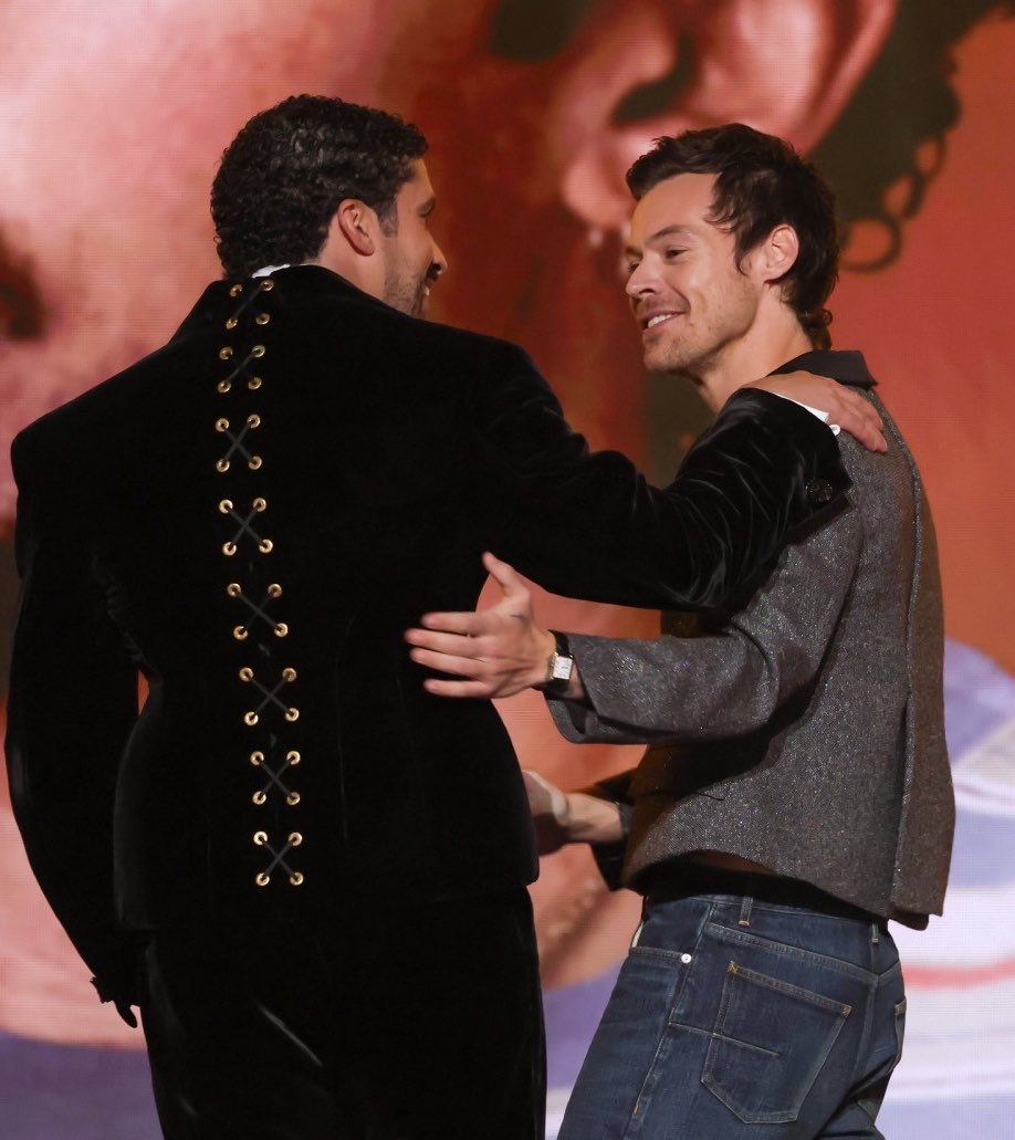 STYLESARCHlVE's tweet photo. Harry Styles and Bad Bunny at the 2026 Grammys. https://t.co/ecdztF1yuk