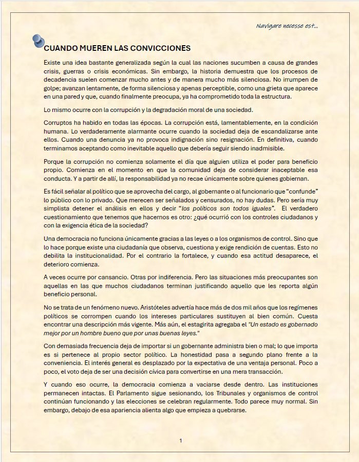 gmodernell's tweet photo. CUANDO MUEREN LOS VALORES- La corrupción triunfa definitivamente el día que deja de provocar indignación. Ese día no cae un gobierno: comienza a deteriorarse la sociedad. 
Mi reflexión sobre la lenta muerte de las convicciones. 👇 https://t.co/VRoSbascvt