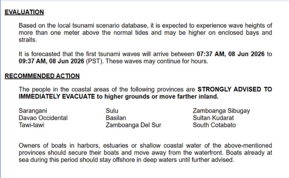 AZ_Intel_'s tweet photo. BREAKING: Tsunami warning issued for Philippines following powerful earthquake. https://t.co/PrkCuv7yt7