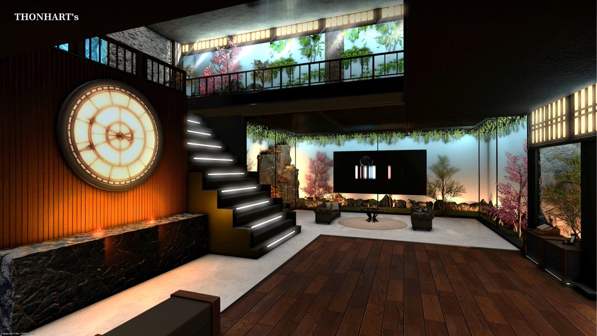 parkerthonhart's tweet photo. Dawnstone Neue [L]

A modern open-space lounge with panoramic garden views and a loft terrace. Perfect for morning coffee in the calmness of sunrise.

https://t.co/TPVA8QiZPQ

#ffxivhousing  #ff14housing #FF14ハウジング #hgxiv #HousingEden https://t.co/2v6Kdp3lpC