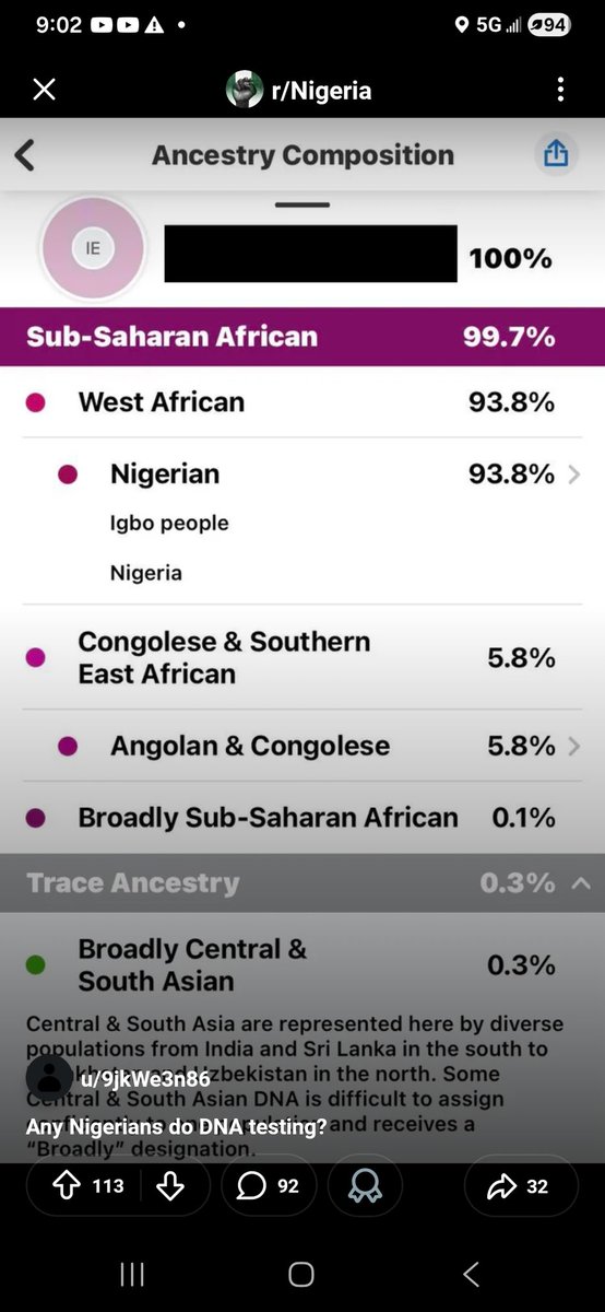 Respec_ADOS's tweet photo. @babyabogada @Icontrolth13030 Continental African DNA (left) vs Black American DNA - My results (right) https://t.co/QZkQ9EFz7w